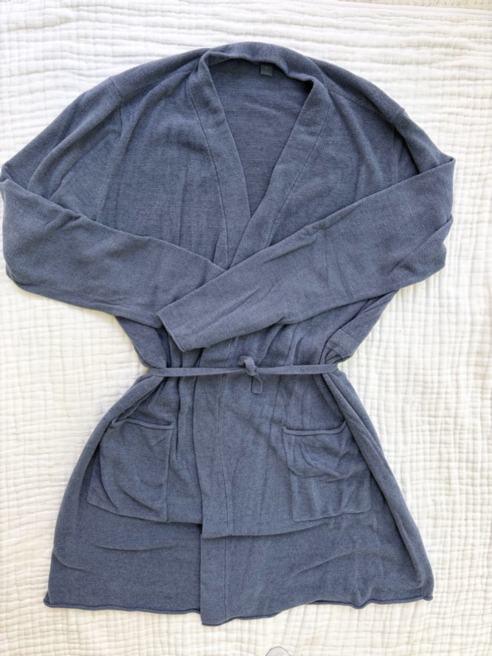 Barefoot Dreams CozyChic Ultra Lite Robe XL Blue Gray Lounge Cardigan
